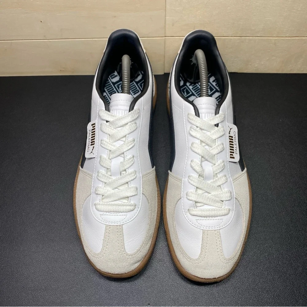 Puma Palermo Leather Sneakers Men's Size 9 Shoes White Vapor Gray Gum - Picture 7 of 11